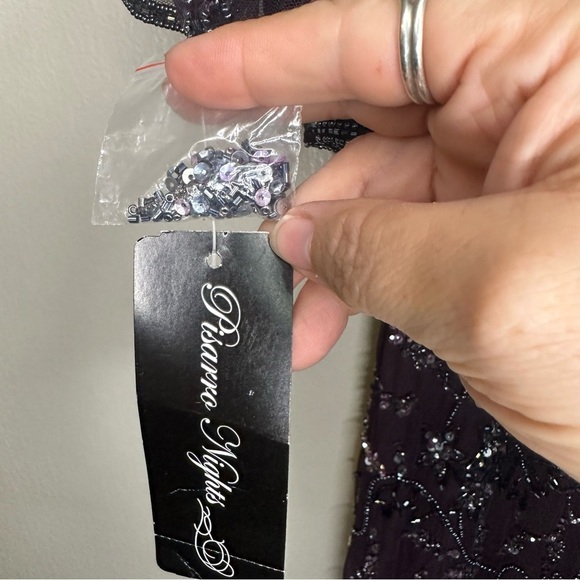 Pisarro Nights Plum full length beaded dress size 6 - Picture 9 of 14